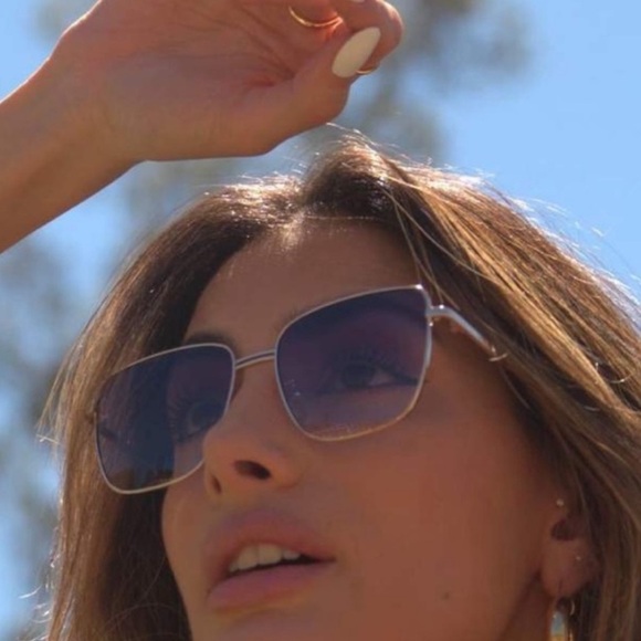 otra rita blue & gold retro y2k oversized square metal frame sunglasses eyewear - Picture 7 of 7